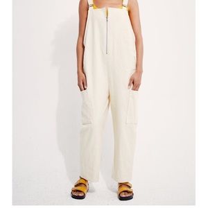Backbeat Hemp Overalls in Creme Extra Large